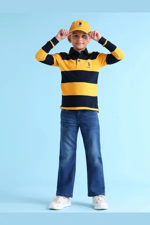 Ralph Lauren Boys Striped Polo Collar Cotton T-shirt
