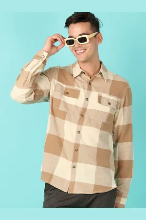 V-Mart Men Spread Collar Buffalo Checked Cotton Casual Shirt
