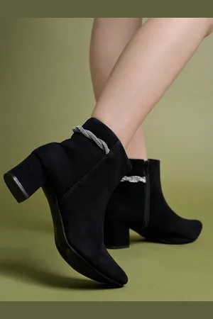Shoetopia Women Block-Heeled Pointed Toe Regular Boots