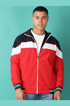 V-Mart Men Mock Collar Colourblocked Casual Bomber Jacket