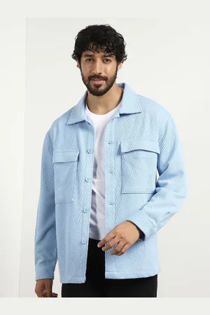 NOBERO Men Relaxed Fit Spread Collar Textured Casual Shirt