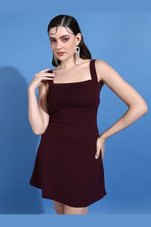 Golden Kite Women Square Neck Sleeveless A-Line Dress