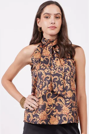 FableStreet Women Floral Printed Halter Neck Top