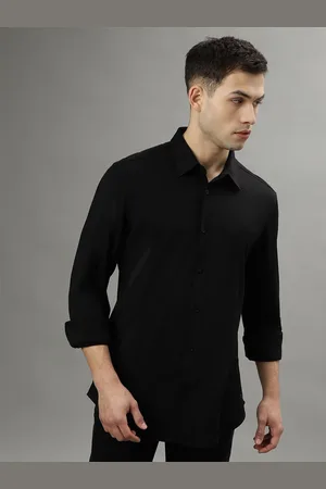 ICONIC Men Slim Fit Solid Spread Collar Casual Shirt