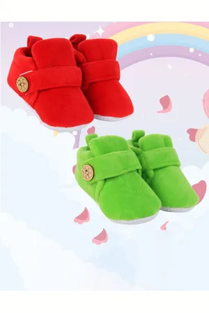 Neska Moda Pack Of 2 Unisex Kids Cotton Booties