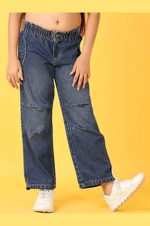 V-Mart Girls Jogger Low Distress Light Fade Stretchable Cotton Jeans