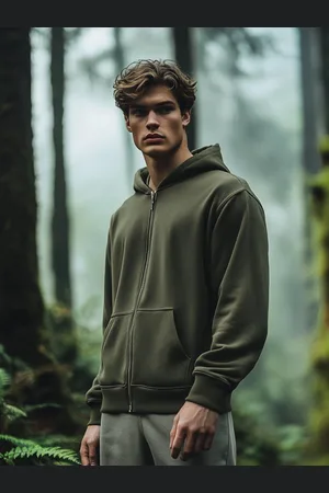 NOBERO Men Zipper Hooded Sweatshirt