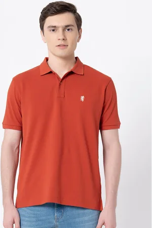 Red Tape Men Rust Polo Collar T-shirt