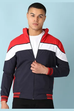 V-Mart Men Mock Collar Colourblocked Casual Bomber Jacket