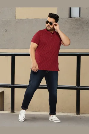 Sztori Men Plus SizePrinted Polo Collar Pure Cotton T-shirt