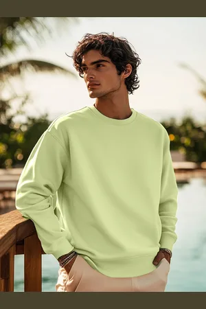 NOBERO Men Oversized Round Neck Pullover Sweatshirt
