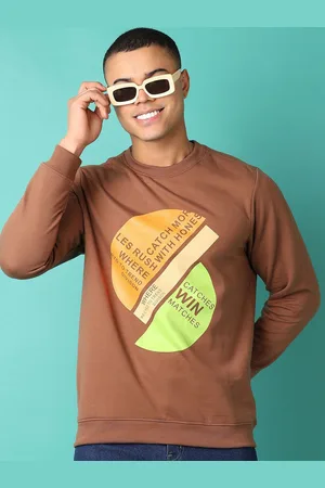 V-Mart Men Typography Printed Round Neck Cotton Pullover Sweatshirt