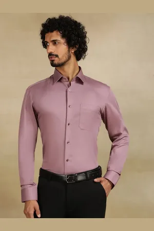 JADE BLUE Men Cutaway Collar Solid Cotton Slim Fit Formal Shirt