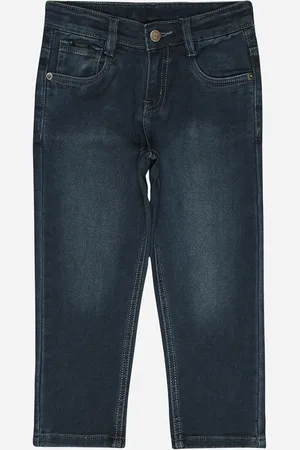 BodyCare Girls Regular Fit Mid-Rise Denim Casual Trousers