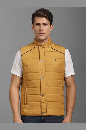 Louis Philippe Men Mock Collar Solid Cotton Casual Bomber Jacket