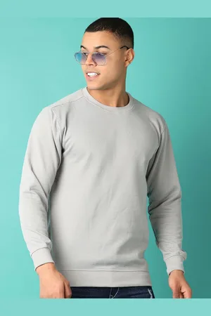 V-Mart Men Solid Round Neck Cotton Pullover Sweatshirt