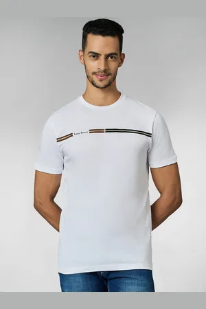 LOUIS STITCH Men Super Combed Cotton Striped Round Neck T-shirt