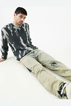 FREAKINS Men Relaxed Fit High-Rise Heavy Fade Jeans