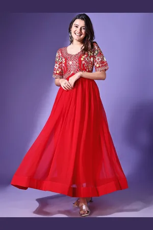 Ethnic Yard Women Yoke Design Georgette Kurta
