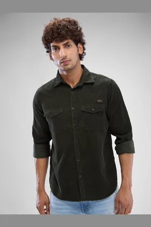 SPYKAR Men Slim Fit Opaque Solid Spread Collar Casual Shirt
