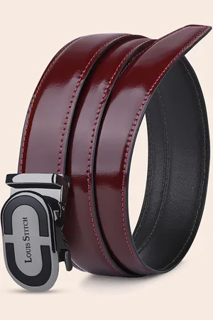 LOUIS STITCH Premium VT Leather Men Auto Lock Buckle Belt