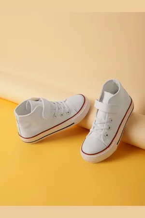 Truffle Collection Kids Round Toe Canvas Mid-Top Sneakers