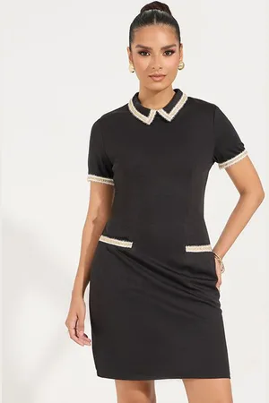 Styli Collared Short Sleeves Shift Mini Dress