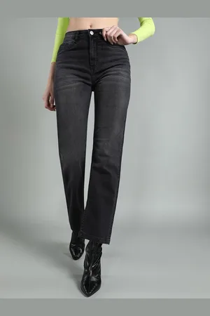 BAESD Women Mid Rise Straight Fit Light Fade Stretchable Jeans