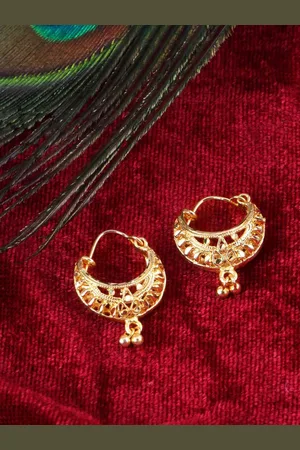 DIVASTRI Set Of 2 Gold Plated Contemporary Hoop Earrings