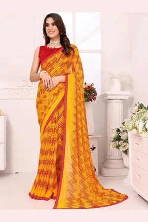 Kalini Women Geometric Printed Saree With Blouse Piece