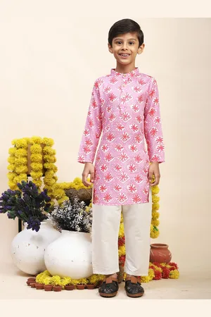 Cutiekins Boys Geometric Printed Mandarin Collar Kurta With Trousers