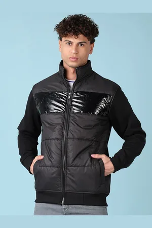 V-Mart Men Mock Collar Colourblocked Cotton Casual Puffer Jacket