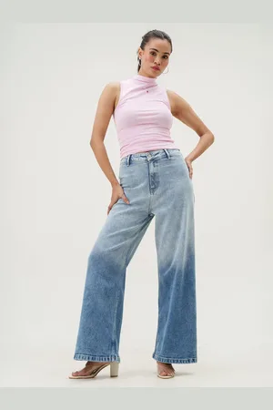 FREAKINS Women Flared High-Rise Heavy Fade Stretchable Jeans