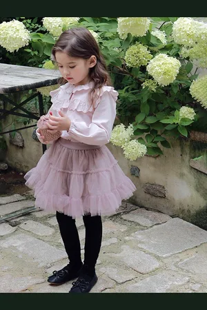 LULU & SKY Girls A-Line Above Knee Length Tiered Skirt