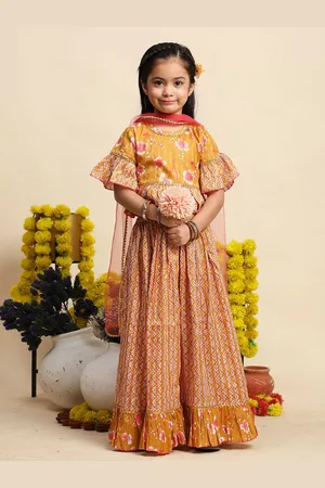 Cutiekins Girls Printed Ready to Wear Lehenga & Blouse With Dupatta