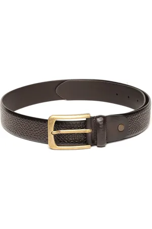 Woodland Men Textured Leather Belt