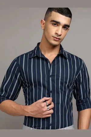 Highlander Men Reg Collar Full Sleeve Aop Striper Shirt