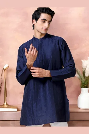 TATTVA Ethnic Motifs Embroidered Mandarin Collar Thread Work Straight Kurta