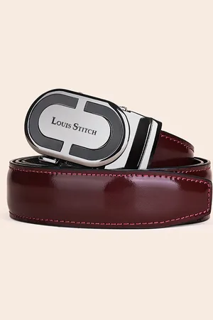 LOUIS STITCH Premium VT Leather Men Auto Lock Buckle Belt