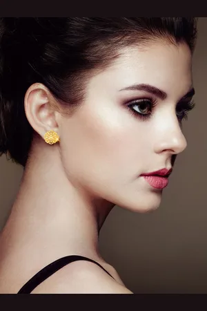 DIVASTRI Set Of 3 Gold-Plated Stone Studded Circular Studs