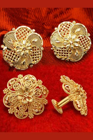 DIVASTRI Set Of 2 Gold-Plated Circular Studs