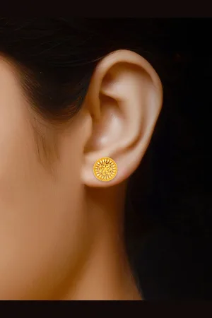 DIVASTRI Set Of 2 Gold-Plated Circular Studs