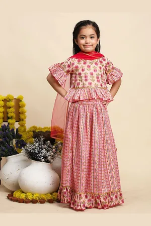 Cutiekins Girls Printed Ready to Wear Lehenga & Blouse With Dupatta