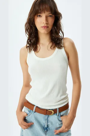 Koton Women Solid Scoop Neck Top