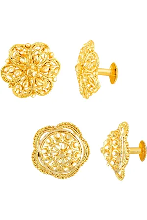 DIVASTRI Set Of 2 Gold-Plated Stone Studded Circular Studs