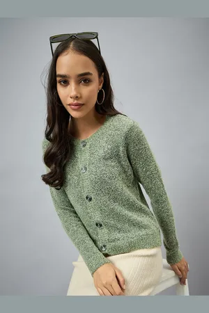 Club York Women Self Design Cardigan Sweaters