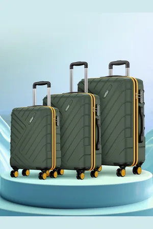 Safari Accent Set Of 3 Polycarbonate 8 wheel Hard Cabin Medium & Large Trolleys
