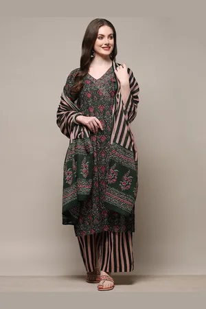 Biba Floral Printed Pure Cotton Unstitched Dress Material