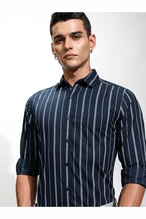 Highlander Men Reg Collar Full Sleeve Aop Striper Shirt