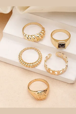 karatcart 5Pcs Gold-Plated Finger Ring